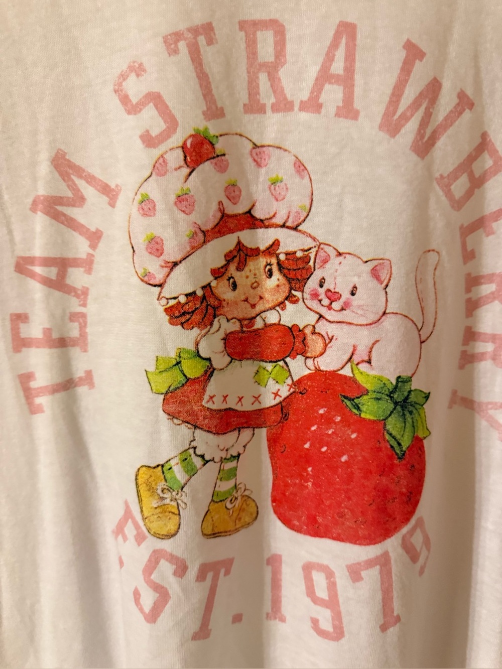 Strawberry Shortcake Graphic Tee in Pink & white